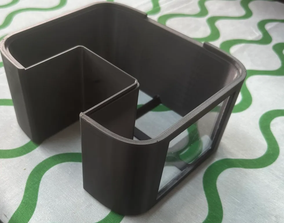 Support noir imprimé sur mesure, en U, avec une fenêtre transparente